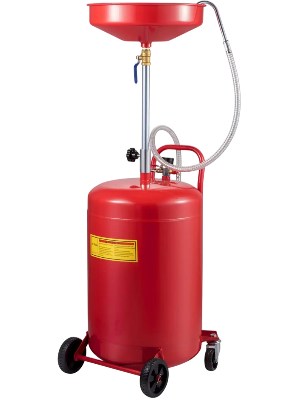 VEVOR Waste Oil Drain Tank 20 Gallon Portable Oil Drain Air Operated Drainer Oil Change, Oil Drain Container, Fluid Fuel Transfer Drainage Adjustable Funnel Height, with Wheel for Easy Oil Removal