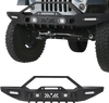 VEVOR Front Bumper Compatible with 1987-2006 Jeep Wrangler YJ TJ, Heavy-Duty Steel Front Bumper with 2PCS LED Light Bars, 2PCS LED Work Lights, Winch Plate & D-Rings Mounts