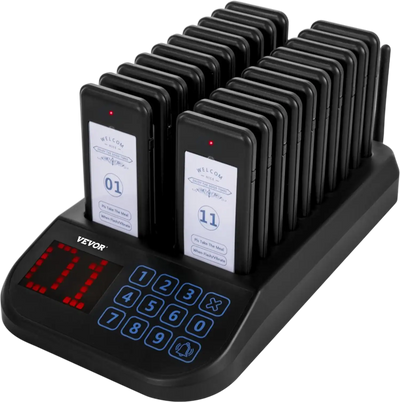 Vevor Restaurant Pager System Wireless Guest Paging System with 20 Beepers New