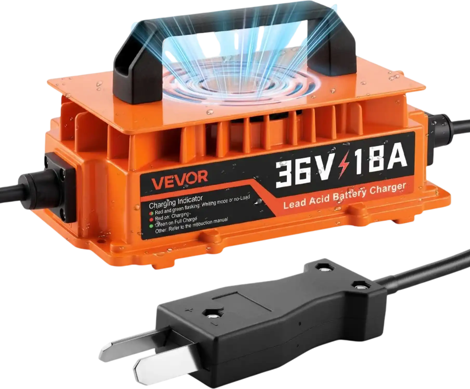 Vevor Golf Cart Battery Charger 36V 18A Smart Charger with Crowfoot Plug New