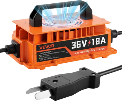 Vevor Golf Cart Battery Charger 36V 18A Smart Charger with Crowfoot Plug New