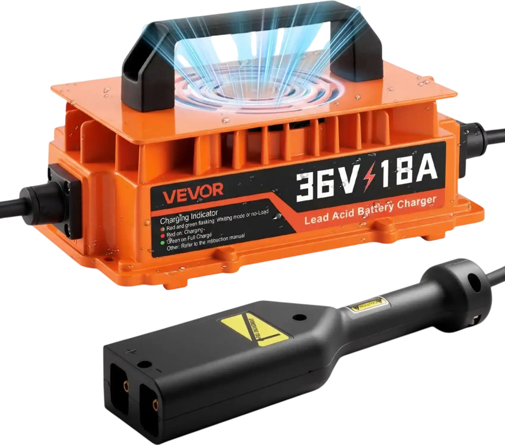 Vevor Golf Cart Battery Charger 36V 18A EZGO D-Style Plug Lead-Acid New
