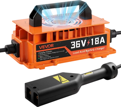 Vevor Golf Cart Battery Charger 36V 18A EZGO D-Style Plug Lead-Acid New