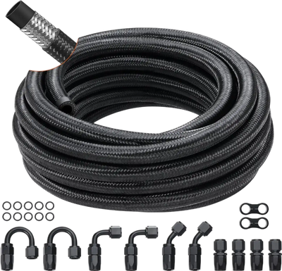 VEVOR 8AN Fuel Line Kit, 20 FT Fuel Hose Kit, 0.43