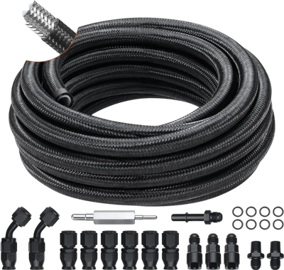 VEVOR 6AN Fuel Line Kit, 25 FT Fuel Hose Kit, 5/16