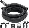 VEVOR 10AN Fuel Line Kit, 10 FT Fuel Hose Kit, 0.55" Nylon Stainless Steel Braided Fuel Line Oil/Gas/Diesel Hose End Fitting Kit, with 7 PCS Swivel Fitting Adapter Kit, Black