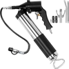 VEVOR Air Operated Grease Gun, 6000PSI, 14 OZ/400 CC Capacity Heavy Duty Pneumatic Grease Gun, with 18.5 Inch Flexible Hose, 1 Black Flat Coupler Pointed Coupler Bent Metal Pipe Locking Clamp Coupler
