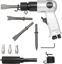 VEVOR Air Hammer, 4500BPM Pneumatic Hammer with Rust Removal Air Needle Scaler & 4PCS Chisels Round Shank, Lightweight & Compact Air Chisel Pneumatic Shovel Tool for Cutting Scraping Demolishing