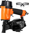 VEVOR Professional Roofing Nailer CN45N, 3/4" to 1-3/4" 15 Degree Air Roofing Nail Gun, 4–5 Nails/S Ultra-Fast Nailing, 70-110 PSI Pneumatic Coil Nailer for Asphalt Shingles, Roof Sheathing