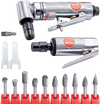 VEVOR Air Die Grinder Kit, Right Angle Grinder w/ Die Grinder Combo & 10PCS Single Cut Carbide Burr Set, Lightweight, Ball Bearing Construction for Grinding, Deburring, Cutting, Polishing