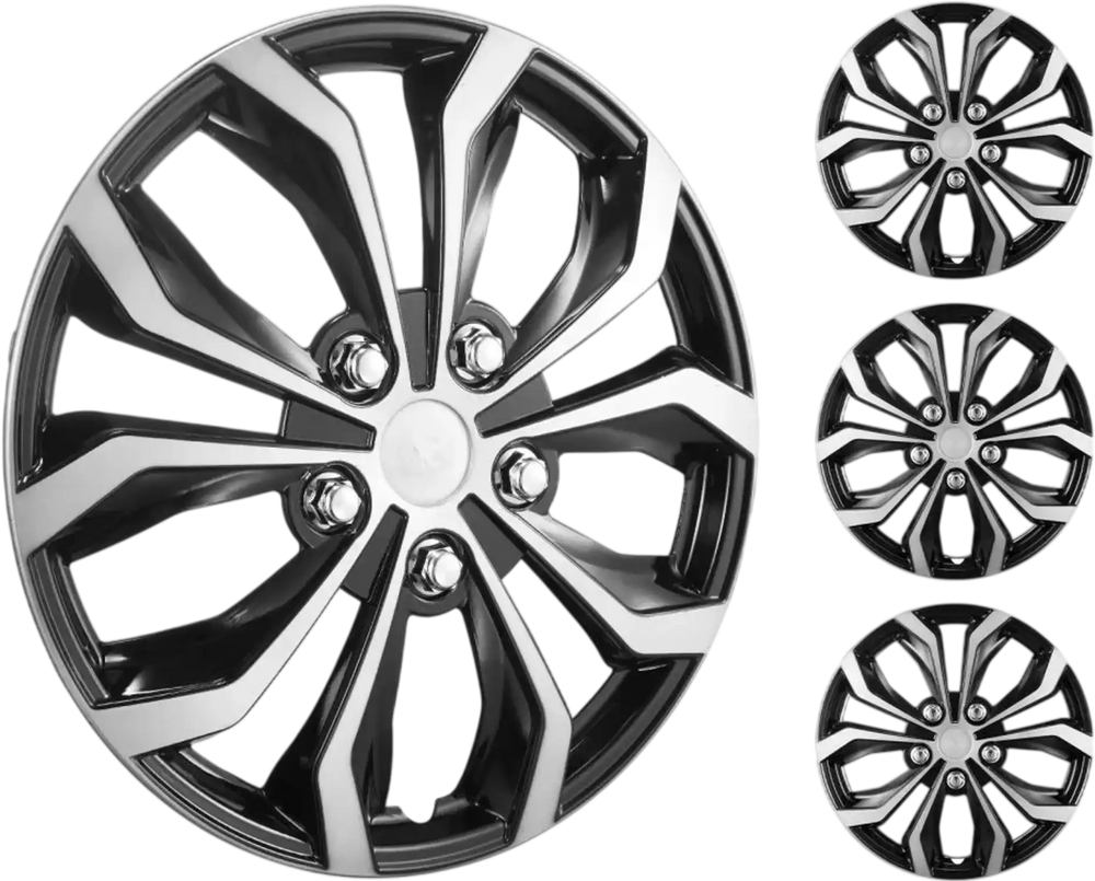 VEVOR Wheel Rim Cover Hubcaps, 15 in Diameter, Sturdy & Durable Scratch-Resistant Hubcap with Snap & Valve Nozzle Hole, ABS & PC Hubcap with High Rigidity & Less Wind Drag, Fits for All Weather Use