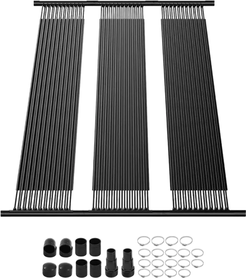 VEVOR Solar Pool Heater, 4 x 10 ft HDPE Pool Heating System - Durable & Weather-Proof, with Complete Accessories, Universal Solar Pool Panel–Raises Water Temperature, for Aboveground & Inground Pool