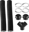 VEVOR Diesel Heater Pipe Duct Vent Kit, 3-inch Heater Pipe Warm Air Outlet Vent Set with Y-Shaped Connector & Air Duct Clamps, Parking Heaters Air Ducts Vent Kit for 5KW 8KW Diesel Heaters, Black