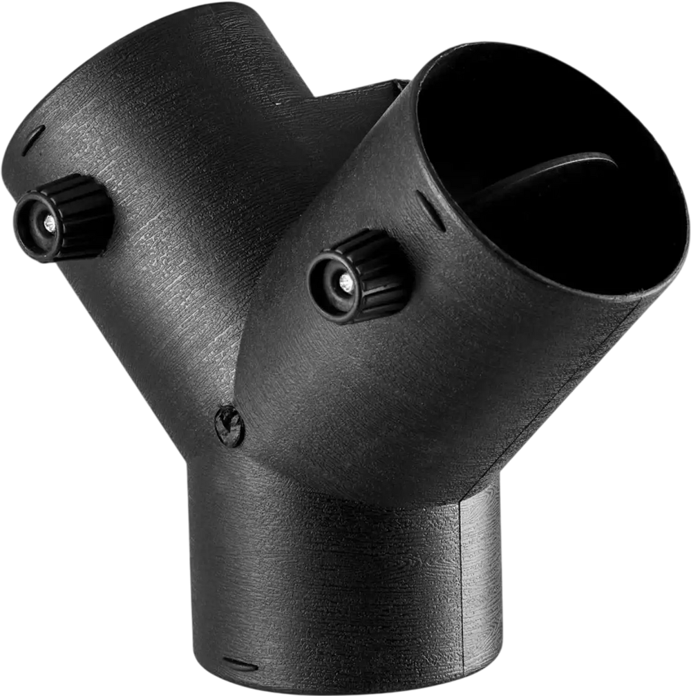 VEVOR Diesel Heater Connector, 3 inch Diesel Heater Duct Connector Accessories, 3-Way Y Branch Diesels Heaters Air Vent Duct with 2 90° Rotatable Valves, Black Joint Connectors for 2KW 5KW 8KW Heaters