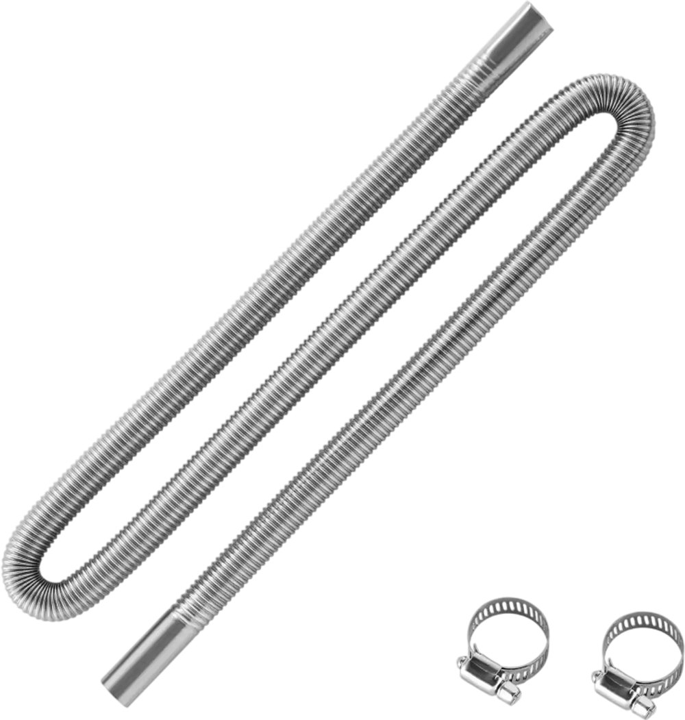 VEVOR Exhaust Hose, 58.7 inch Stainless Steel Exhausts Hose, Diesel Heater Flexible Exhaust Pipe with 2 Hose Clamps, Exhausts Hoses Kit Diesel Heater Accessories for 2KW 5KW 8KW Diesels Heaters