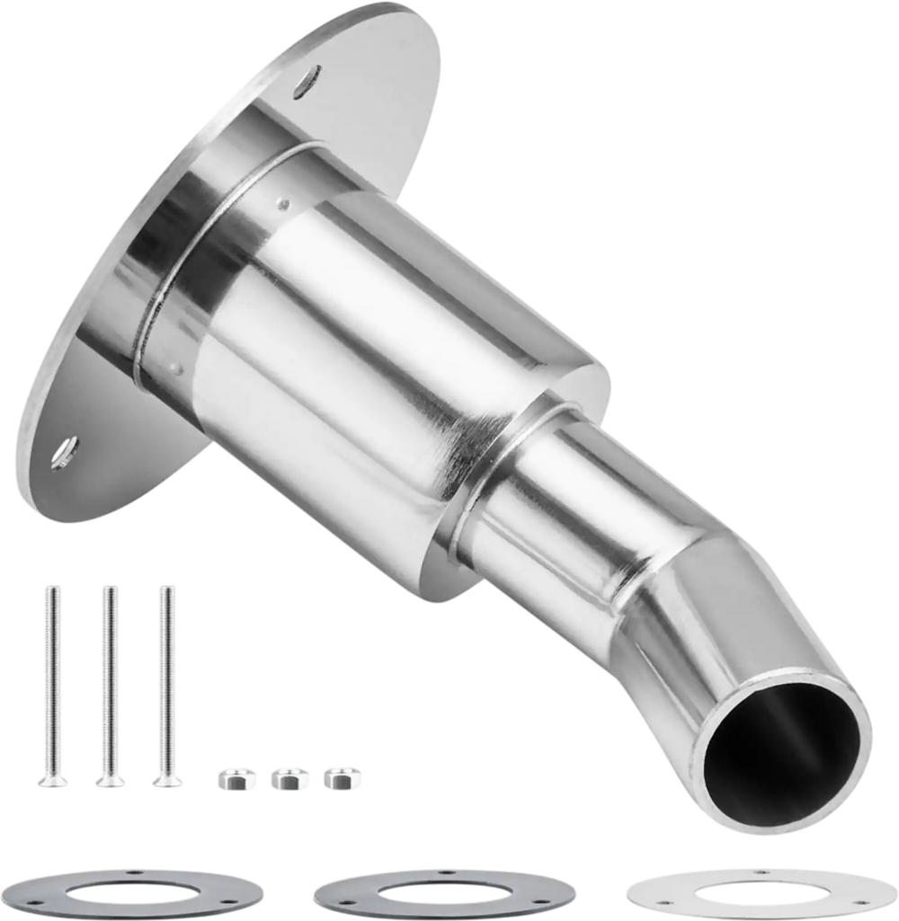 VEVOR Thru Hull Exhaust Skin Fitting, 0.94 inch Diesel Heater Exhaust Skin Fitting, Elbow Hull Exhausts Pipe Socket Replacement with Screws, Nuts & Gasket for Diesel Heaters, 316 Stainless Steel