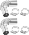 VEVOR Exhaust Pipe Tube Elbow Connector, 0.98 inch Diesel Heater Exhaust Elbow, Stainless Steel Windproof Cap Gas Water Heater 4 Clamps for 2KW 5KW 8KW Diesel Heater, Diesel Heaters Exhausts Elbows
