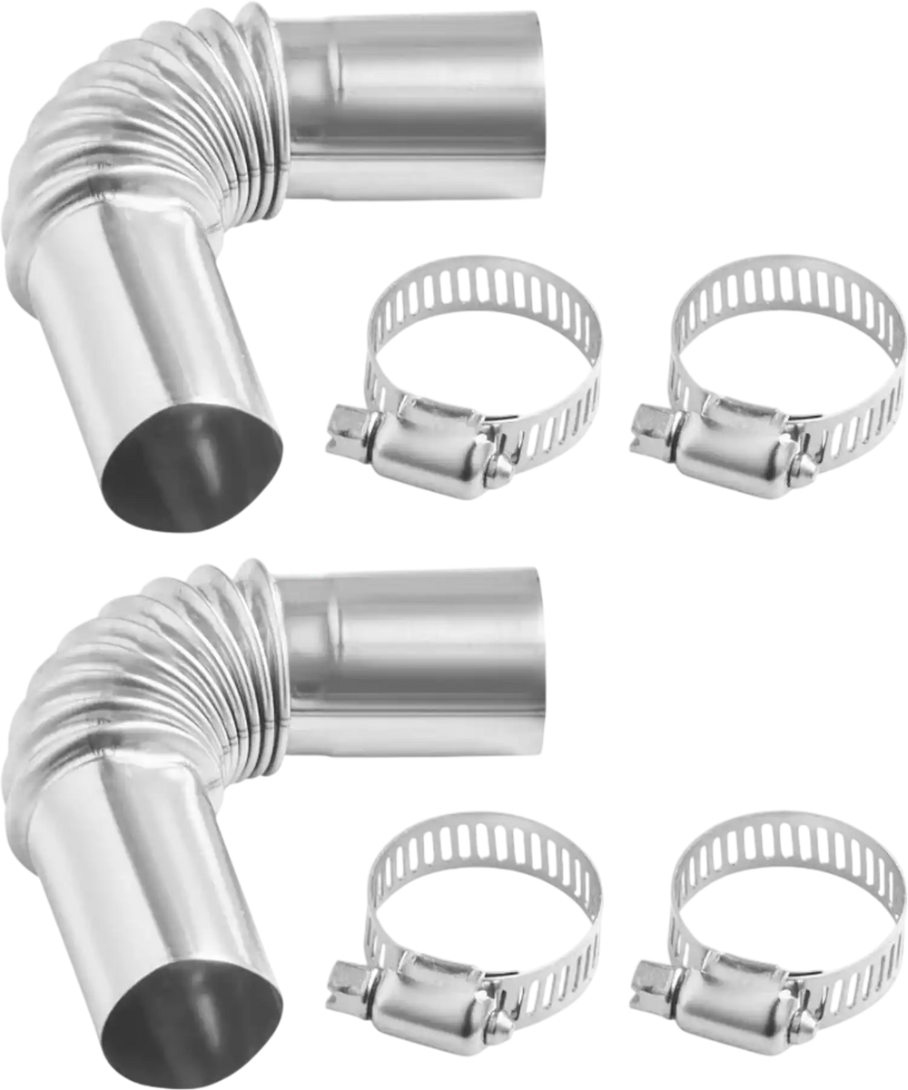 VEVOR Exhaust Pipe Tube Elbow Connector, 0.98 inch Diesel Heater Exhaust Elbow, Stainless Steel Windproof Cap Gas Water Heater 4 Clamps for 2KW 5KW 8KW Diesel Heater, Diesel Heaters Exhausts Elbows