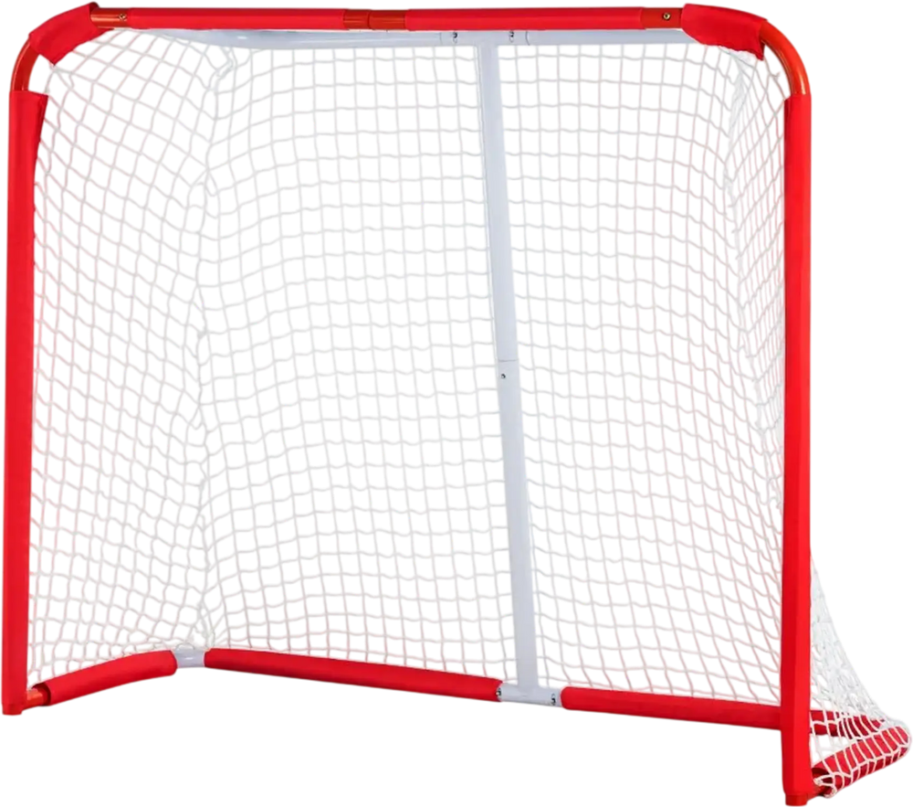 VEVOR Youth Street Hockey Net, Indoor Outdoor Steel Hockey Goal, Portable Lightweight Youth Street + Roller for Kids, Junior Hockey Training Goal Set with Net, Easy Assemble, 54" x 44", White/Red