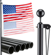 VEVOR Flag Pole, 20ft Heavy Duty Sectional Flagpole Kit for Outside House In Ground, Extra Thick Outdoor Aluminum Flagpole Kit with 3x5 American Flag for Yard, Residential or Commercial Use, Black