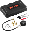 VEVOR Engine Cylinder Compression Tester Kit, Pressure Gauge Range of 10-200 PSI, Compression Tester Kit with 4 Adapters, Straight & Angled Extended Metal Tubes for Automotive Cars and Motorcycles