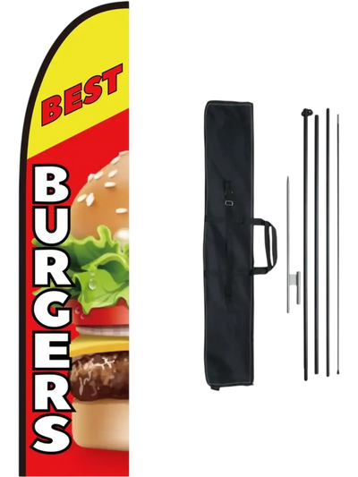 Vevor Feather Flag Burger Restaurant Advertising Kit 16.3' New