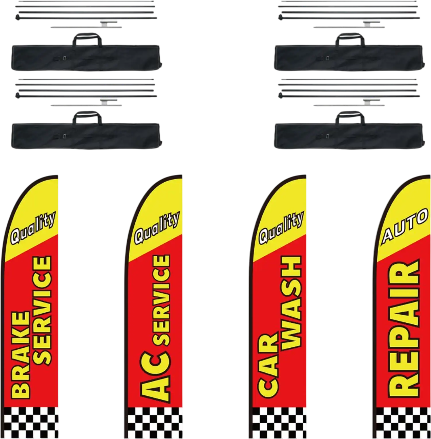 Vevor Feather Flag Kit Auto Repair Advertising Banner Set 16.3' New