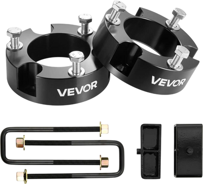 VEVOR 3 Inch Front and 2 Inch Rear Leveling Lift Kit for 2005-2021, 2022, 2023 Toyota Tacoma 2WD/4WD, Chassis Level Kit with 2 Front Strut Spacers, 2 Rear Lift Blocks, 4 U-Bolts, Suspension Level Kit