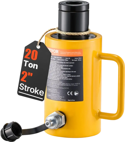 VEVOR 20T 2Inch Hydraulic Cylinder Jack Hollow Single Acting Hydraulic Ram Cylinder 50mm Hydraulic Lifting Cylinders (20T 2Inch Hollow)