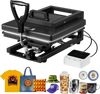 VEVOR Hybrid Heat Press 15 x 15 Inch 8-in-1 Sublimation Press Machine Black, for T-shirts/Mugs/Tumblers/Caps/Plates, Multifunction Design, Heat Up Fast and Even, All-New Patented Design, Easy to Control
