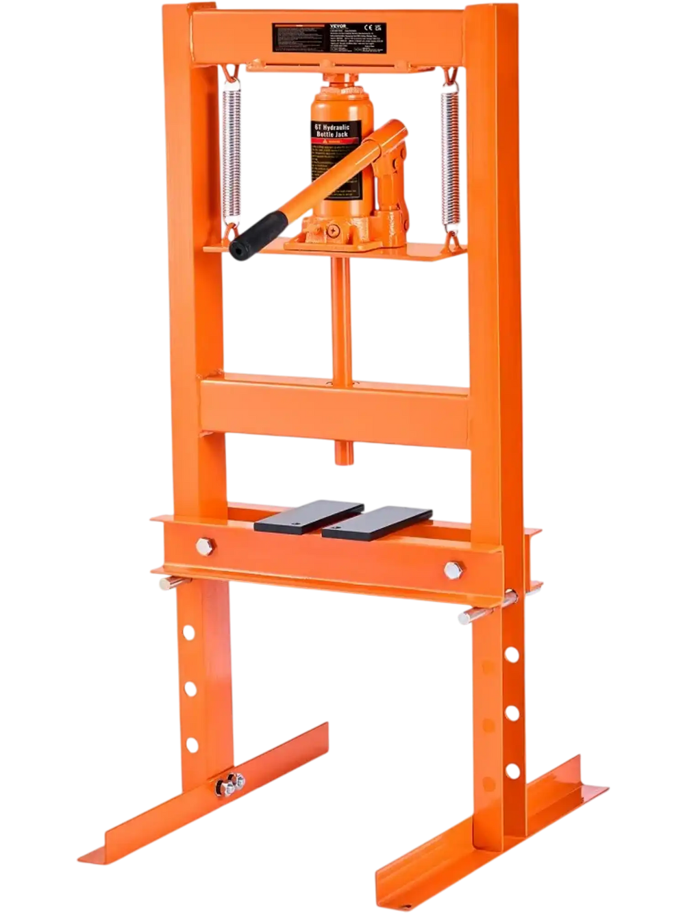 VEVOR Hydraulic Shop Press, 6 Ton H-Frame Hydraulic Garage/Shop Floor Press, Adjustable Shop Press with Press Plates, Heavy Duty Hydraulic Press for Garage, Shop, Workshop