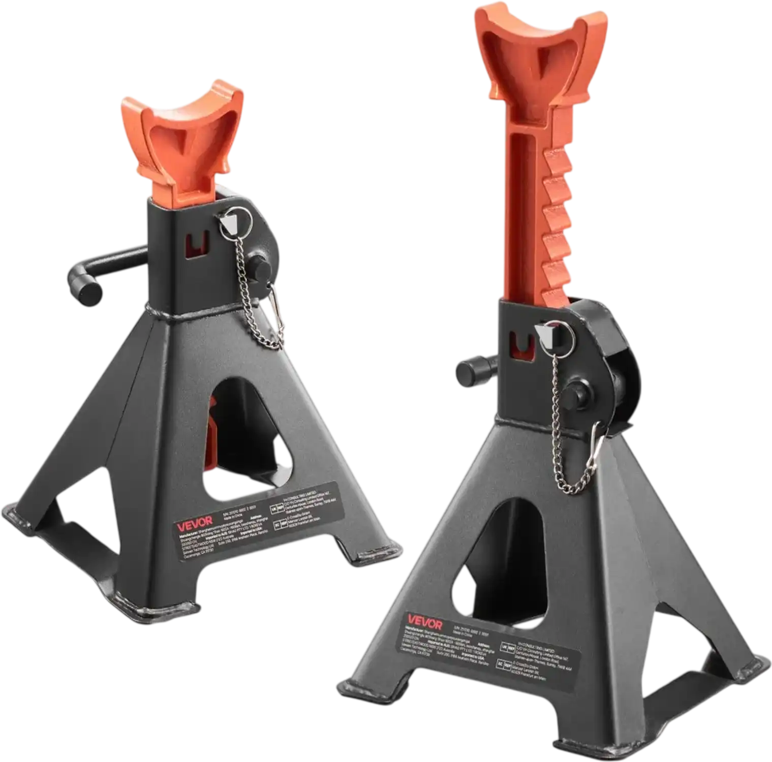 Vevor Jack Stands 3 Ton Adjustable Height Heavy Duty Steel Auto Stands 1 Pair New