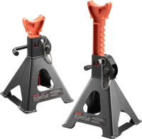 VEVOR Jack Stands, 3 Ton (6,600 lbs) Capacity, 10.8-16.3 in Adjustable Height, Heavy Duty Steel Jack Auto Stands with Double Locking, for Lifting SUV, Pickup, Car, UTV/ATV, 1 Pair, Black and Orange