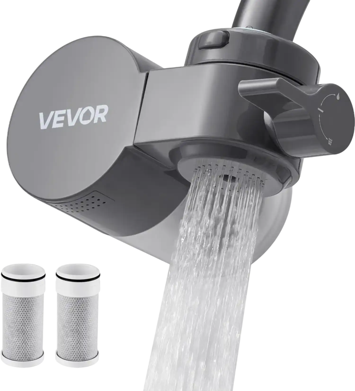 Vevor Faucet Water Filter Horizontal Mount Gray New