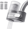 VEVOR Faucet Mount Water Filter, Vertical Water Purifier for Sink Tap, Carbon Fiber Filter, Removes Chlorine Lead with 3 Filters, Fits Most Kitchen or Bathroom Faucets, Gray