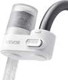 VEVOR Faucet Mount Water Filter, Vertical Water Purifier for Sink Tap, Carbon Fiber Filters, Removes Chlorine Lead with 1 Filter, Fits Most Kitchen or Bathroom Faucets, White
