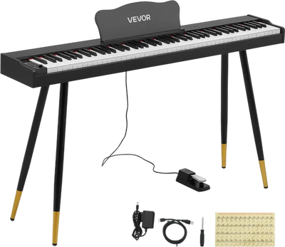 Vevor Digital Piano 88-Key Semi-Weighted Full-Size Keyboard with Stand Black New