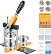 VEVOR Button Maker Machine, 2.25" / 58 mm, Solid Metal Pin Maker with 100pcs Button Parts, Circle Cutter and Magic Book, Reinforced Ergonomic Handle, Steel Mold, for DIY Badges, Pins, Key Chains