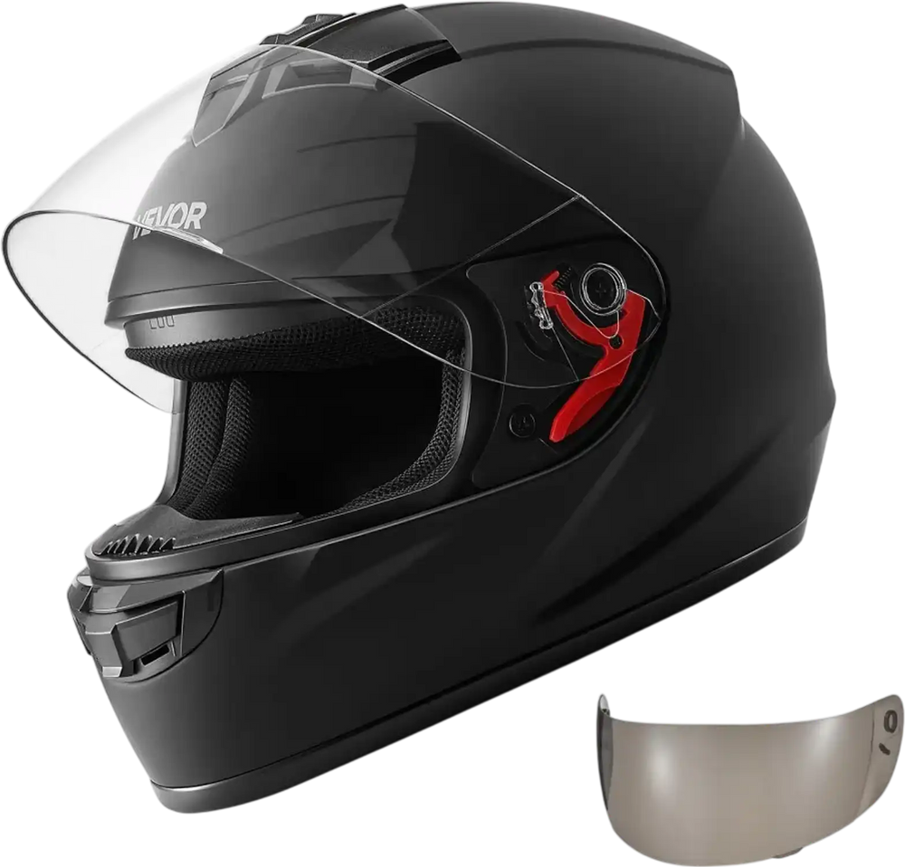 VEVOR Full Face Motorcycle Helmets, Adult Motocross Dirt Bike Helmet with Clear Visor, Lightweight Comfortable Motorcycle Street Bike Helmet for Men and Women - DOT Approved (L Size)