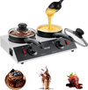 VEVOR Chocolate Melting Pot - 2 x 1 QT Pots, 86℉ - 185℉ Choc Warm Machine, 80W Even Cheese Melter, 2 Knobs Temp Control, 2 Ceramic Coated Pots, Electric Warmer for Mulled Milk Candy, Commercial & Home