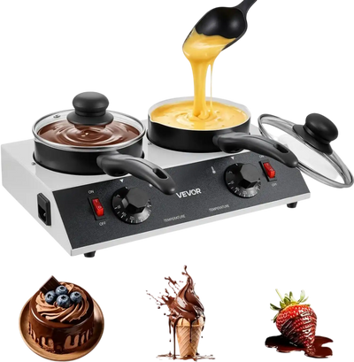Vevor Chocolate Melting Pot 2 x 1 QT 80W Electric Warmer New