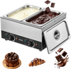 VEVOR 2-Temp Knob Chocolate Melting Machine, 2 Tanks 17.6 Lbs Choc Melter, 1600W Power, Independent Temp Control, Water Bath Heat System, Stainless Steel, 86℉ - 185℉, Cheese Warmer, Commercial & Home