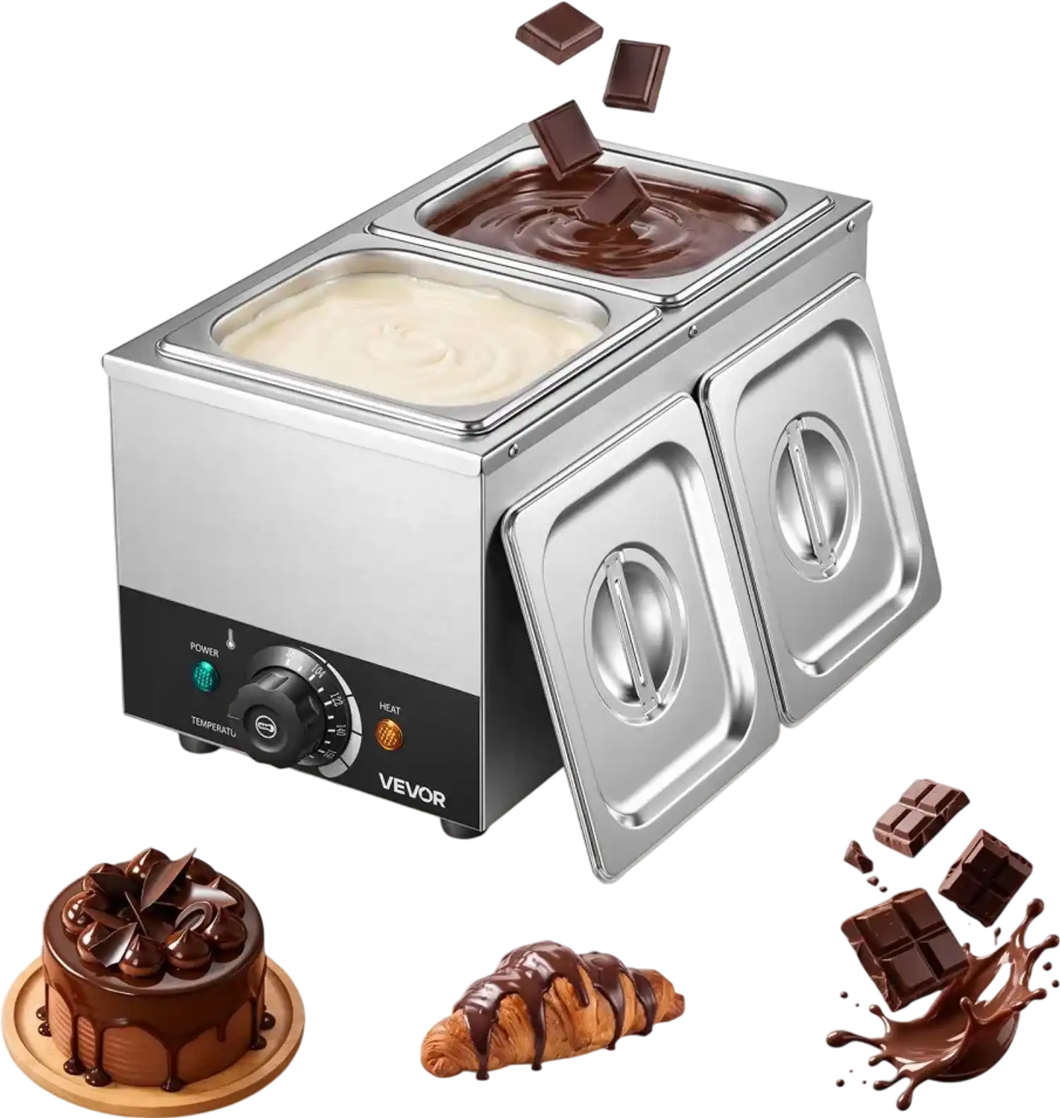 Vevor Chocolate Melting Machine 2-Tank 9 lbs Commercial Warmer New