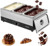 VEVOR Chocolate Melting Machine, 3 Tanks 27 Lbs Choc Commercial Melter, 1200W High Power, Water Bath Heating System, Stainless Steel Body, 86℉- 185℉ Temp Range, Chocolate Warmer for Cheese Milk