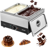 VEVOR Chocolate Melting Machine, 2 Tanks 17.6 Lbs Choc Commercial Melter, 1200W High Power, Water Bath Heating System, Stainless Steel Body, 86℉- 185℉ Temp Range, Chocolate Warmer for Cheese Milk