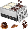 VEVOR Chocolate Melting Machine, 4 Tanks 17.6 Lbs Choc Commercial Melter, 1200W High Power, Water Bath Heating System, Stainless Steel Body, 86℉- 185℉ Temp Range, Chocolate Warmer for Cheese Milk