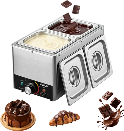 Vevor Chocolate Melting Machine 2-Tank 9 lbs Commercial Cheese Warmer New