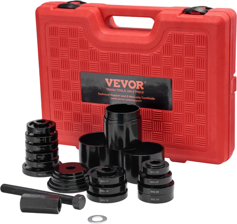 VEVOR Wheel Bearing Press Kit, 23 pcs FWD Bearing Puller Tools, for Front Wheel Drive Bearing Removal and Installation, Wheel Bearing Tool with Sliding Screws, Bushings, Sleeve Plates, Storage Case
