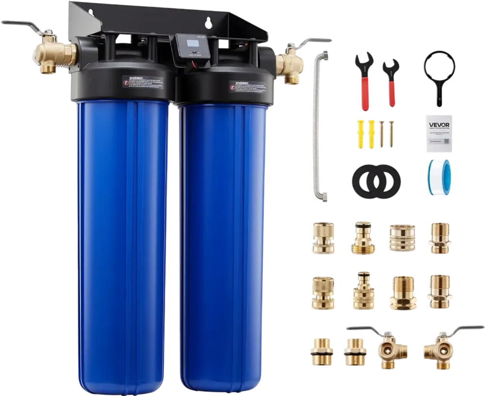 VEVOR Deionized Water System for Car Wash, Spotless Car Wash Water System with 2 x 4L DI Resin, Bypass Valve & TDS Meter, Spot-Free Deionized Water Filter for Cars RVs Motorcycles Windows