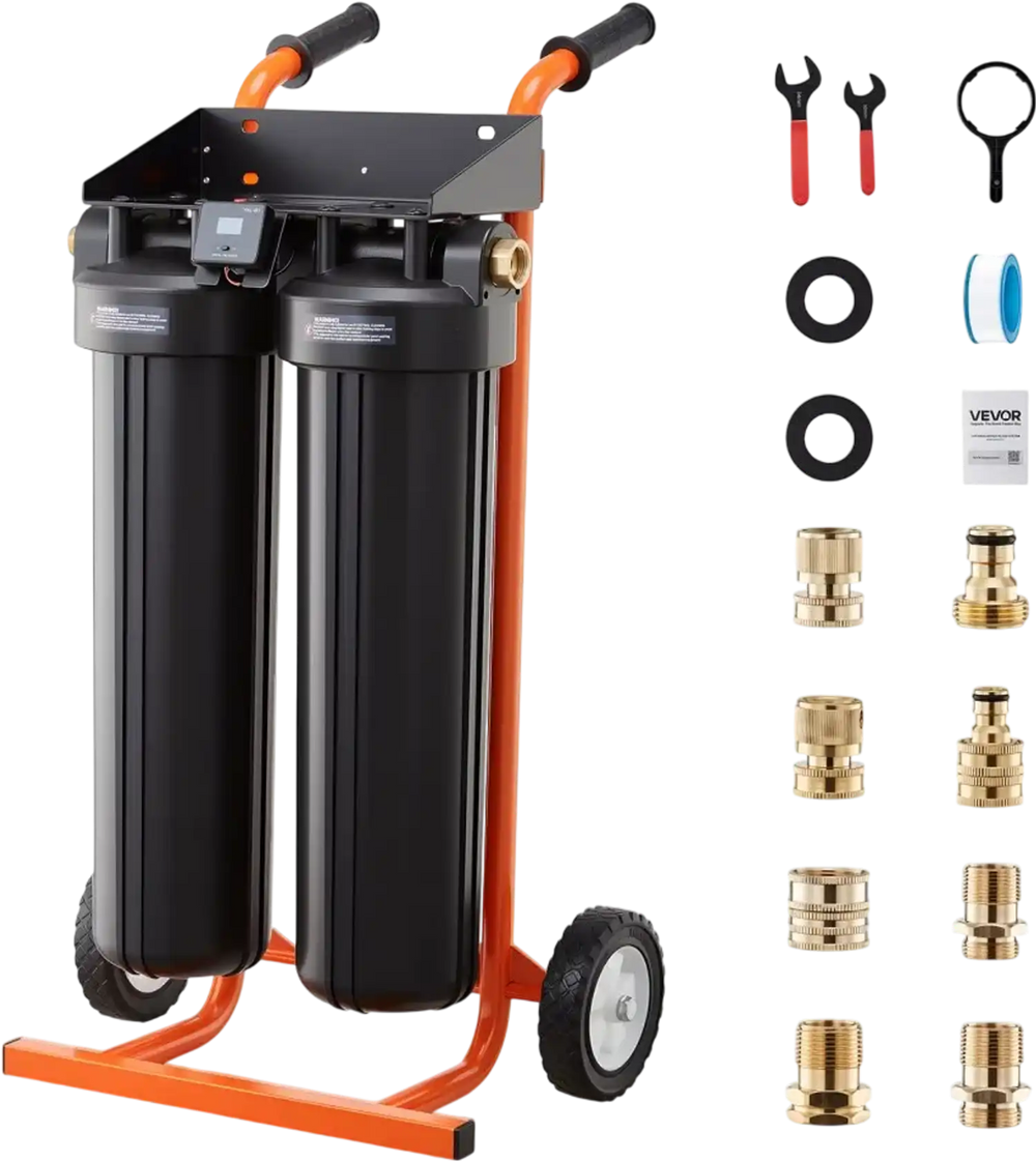 VEVOR Deionized Water System for Car Wash, Spotless Car Wash Water System with 2 x 4L DI Resin & TDS Meter, Portable Sport-Free Water Deionizer Filter for Cars RVs Motorcycles Windows